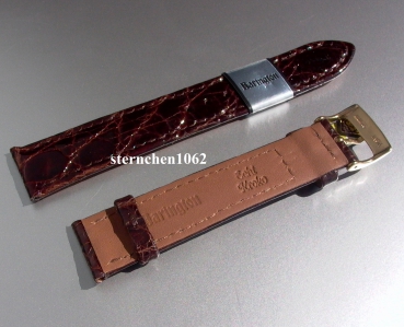 Barington * Lederband für Uhren * Uhrenarmband * Echt Kroko * dunkelbraun* 14 mm