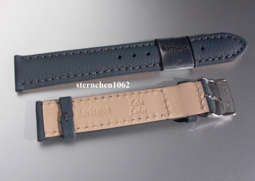 Preview: Barington * Lederband für Uhren * Uhrenarmband * Fancy * denim * 16 mm