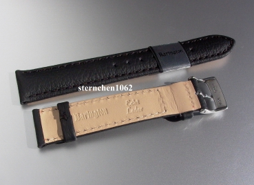 Barington * Leather watch strap * Fancy * black * 16 mm