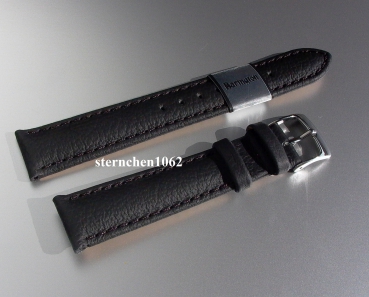 Barington * Leather watch strap * Fancy * black * 20 mm