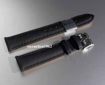 Barington * Leather watch strap * Fancy * black * 22 mm