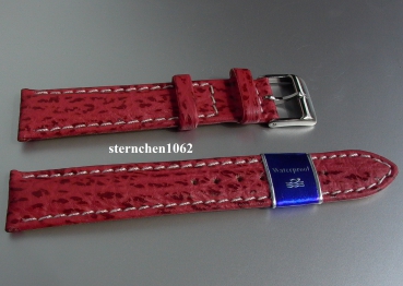 Barington * Leather watch strap * Shark * red * 20 mm