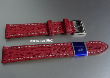 Barington * Lederband für Uhren * Uhrenarmband * Hai * rot * 20 mm