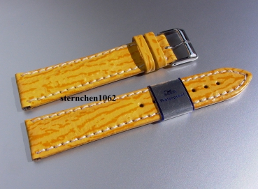 Barington * Lederband für Uhren * Uhrenarmband * Hai * gelb * 18 mm XL
