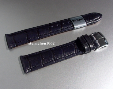 Barington * Leather watch strap * Croco - Optics * blue * 16 mm