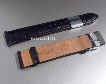 Barington * Leather watch strap * Croco - Optics * blue * 16 mm
