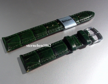 Barington * Leather watch strap * Croco - Optics * green * 16 mm