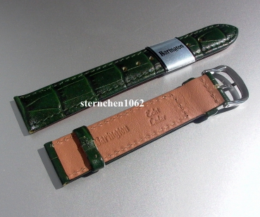 Barington * Lederband für Uhren * Uhrenarmband * Kroko - Print * grün * 18 mm