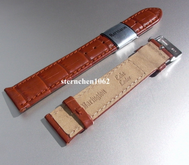 Preview: Barington * Leather watch strap * Croco - Optics *  medium brown * 18 mm