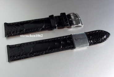 Barington * Lederband für Uhren * Uhrenarmband * Straussenbein * schwarz * 12 mm
