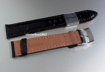 Barington * Lederband für Uhren * Uhrenarmband * Straussenbein * schwarz * 16 mm