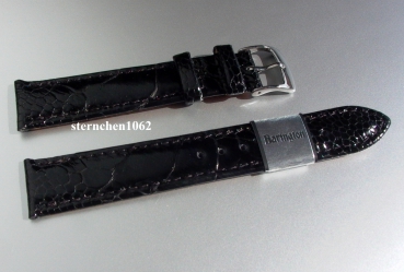 Barington * Lederband für Uhren * Uhrenarmband * Straussenbein * schwarz * 18 mm