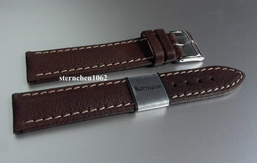 Barington * Lederband für Uhren * Uhrenarmband * Wasserbüffel * dunkelbraun * 20 mm