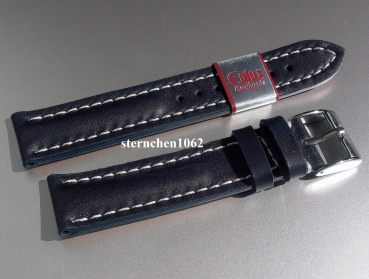 Eulux * Leather watch strap * Buffalo * blue * Handmade * 20 mm
