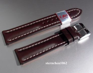 Eulux * Leather watch strap * Buffalo * dark brown * Handmade * 24 mm