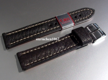 Eulux * Lederband für Uhren * Uhrenarmband * Imperator * schwarz * Handmade * 20 mm