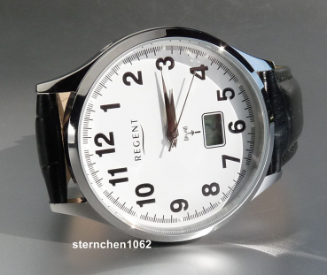 Preview: Regent * Herren-Armbanduhr * Edelstahl * Leder * Funk * 11030151