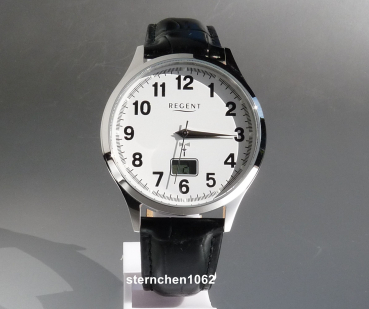 Preview: Regent * Herren-Armbanduhr * Edelstahl * Leder * Funk * 11030151