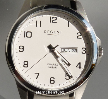 Regent * Herren-Armbanduhr * Stahl * Zugband * 11090334 * F-1198