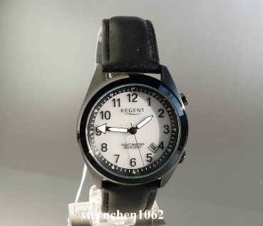 Preview: Regent * Men's watch * stainless steel IPB * Leather * 11110931 * BA-773