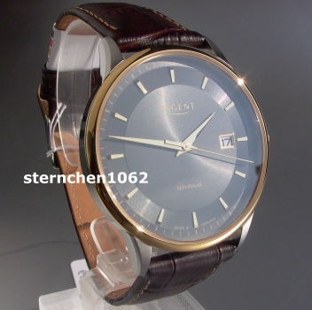 Preview: Regent * Edelstahl / Leder * Ref. 11120117 * Herren-Armbanduhr * Made in Germany