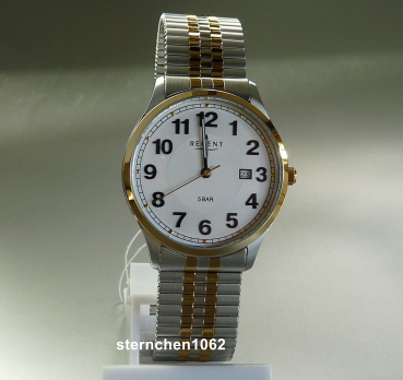 Preview: Regent * Herren-Armbanduhr * Stahl Bicolor * Zugband * 11310080 * F1575