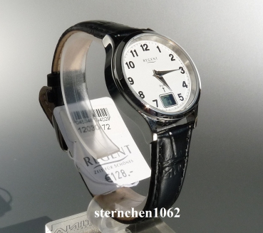 Preview: Regent * Edelstahl Leder * 12030072 * Funkuhr * Damen-Armbanduhr *