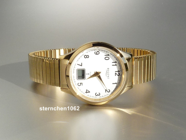 Preview: Regent * Damen-Armbanduhr * Edelstahl vergoldet * Quarz * Zugband * Funkuhr * 12030083 * FR318