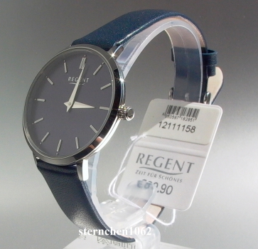 Preview: Regent * Edelstahl Leder * 12111158 * Damen-Armbanduhr *