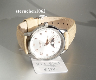 Preview: Regent * Damen-Armbanduhr * Edelstahl * Leder * Mondphase * Bico * 12111325 * 3265.40.13