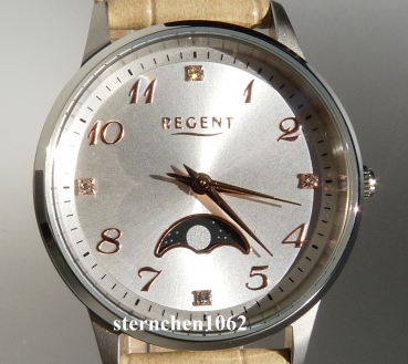 Regent * Ladies watch * stainless steel * Leather * moon phase * Bico * 12111325 * 3265.40.13