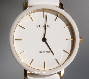 Regent * Edelstahl * Keramik * Leder * 12111372 * BA-842 * Damen-Armbanduhr *