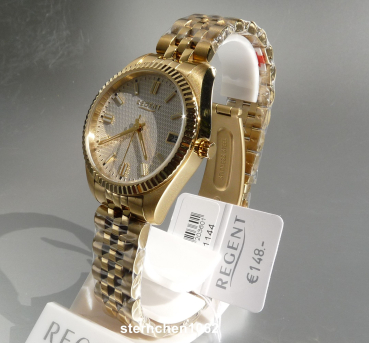 Preview: Regent * Damen-Armbanduhr * Stahl IPG * 12211144 * BA-877