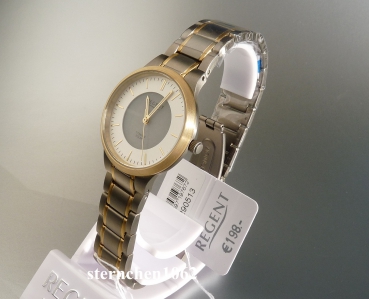 Preview: Regent * Damen-Armbanduhr * Ref. 12290513 BA-713 * Solar * Titan Bicolor *