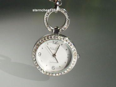 Regent * Damen-Kettenuhr * Stahl * Schmucksteine * 12360013