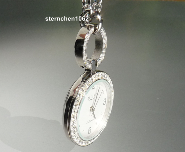 Preview: Regent * Damen-Kettenuhr * Stahl * Schmucksteine * 12360013