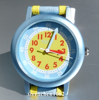 Regent * hellblau/gelb * Kunstlederband * 12400322 * Kinder-Armbanduhr *