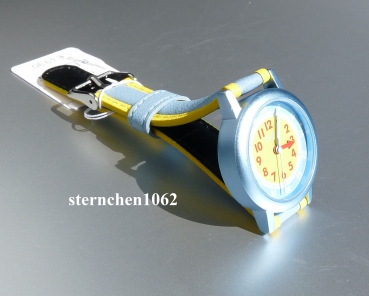 Preview: Regent * light blue/yellow * faux leather strap * 12400322 * Kids watch *