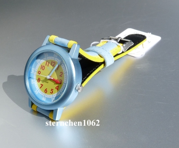 Preview: Regent * light blue/yellow * faux leather strap * 12400322 * Kids watch *