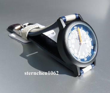 Preview: Regent * blau/grau * Kunstlederband * 12400323 * Kinder-Armbanduhr *