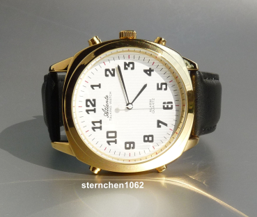 Preview: Atlanta * Sprechende Armbanduhr * Chrom IPG * Lederarmband * 3089089