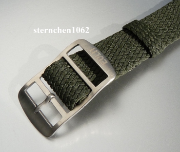 Eulit * Perlon * Durchzugsband Uhrenarmband * Baltic * Army-grün * 18 mm