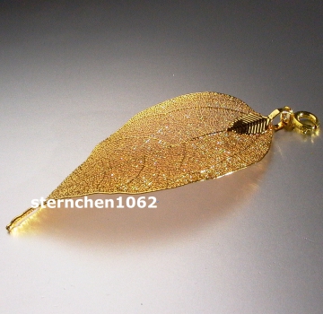 Flower Child Pendant * stainless steel IP gold * leaf * Size S