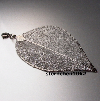 Preview: Blumenkind - Anhänger * Stahl Rhodium * Blatt Gr.M