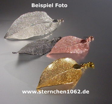 Preview: Blumenkind - Anhänger * Stahl Rhodium * Blatt Gr.M