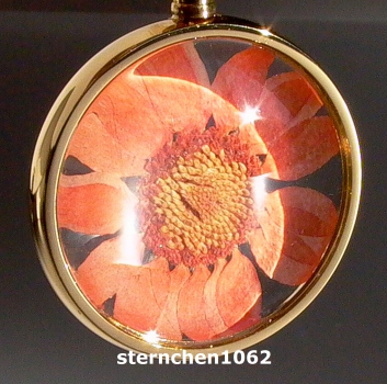 Flower Child Pendant * Steel IP gold * orange flower *