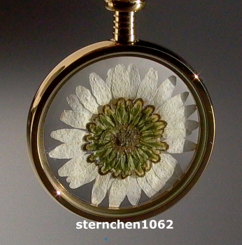Preview: Blumenkind - Anhänger * Stahl IP Gold * weiße Blüte *