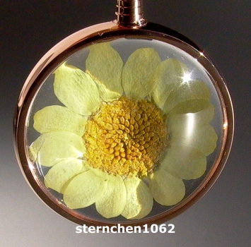 Flower Child Pendant * Steel IP Rose * yellow flower *