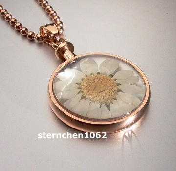 Preview: Blumenkind - Anhänger * Stahl IP Rosé * weiße Blüte *