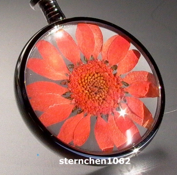 Flower Child Pendant * stainless Steel * orange flower *